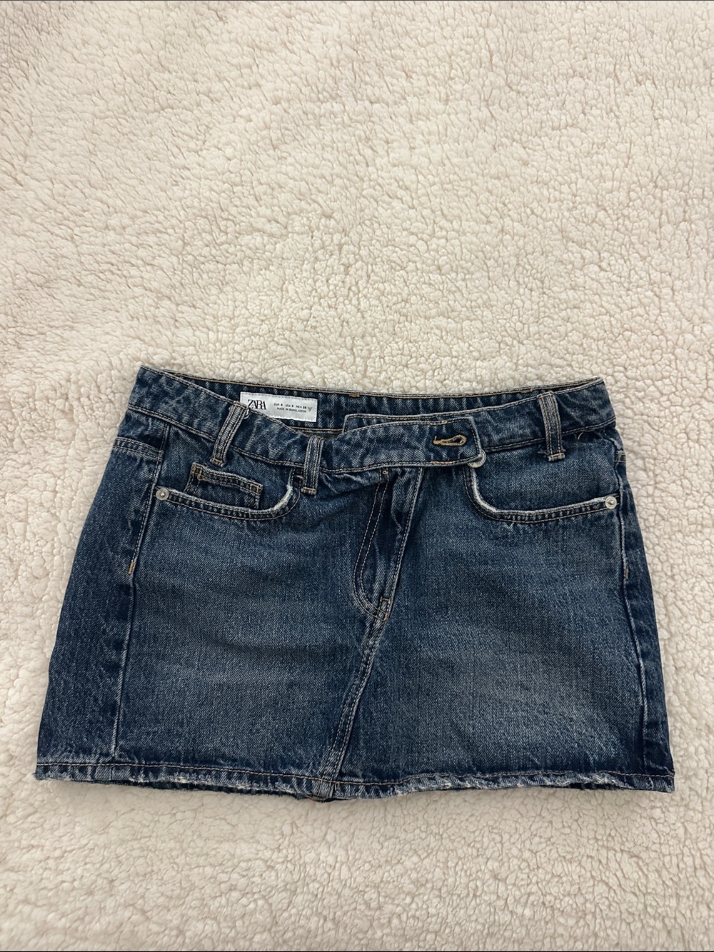 Zara Assymetrical Denim Mini Skirt